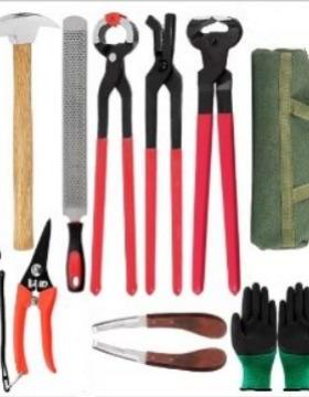 跨境组合修蹄钉掌10件套 马具马术 修马蹄工具剪蹄钳压钉钳修蹄刀