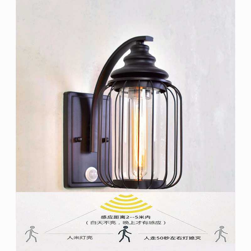 户外壁灯防水室外露台酒店别墅大门外墙现代简约庭院人体感应壁灯
