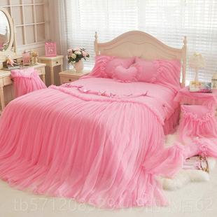 新款纯棉韩式田公园纺主全棉床单被套婚庆家1.8m床上用品春秋件四