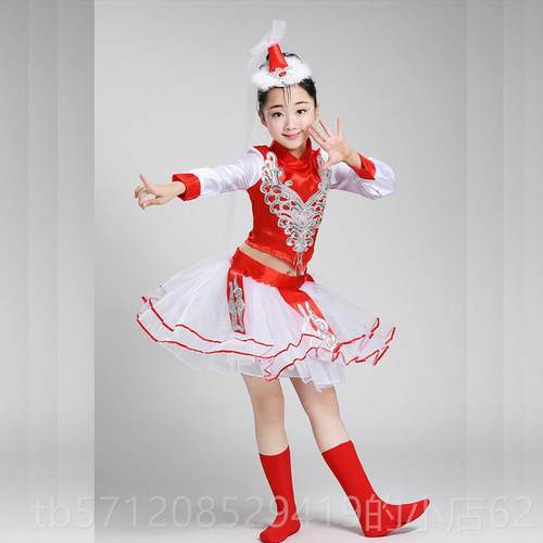 新款儿童舞民族服装，蒙古族服装，马蹄舞服装，吉祥，草马原舞，