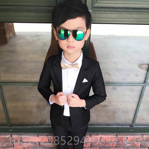 新款小男套孩西礼装装花童服男童秋两件韩版走秀生日表演套小礼服