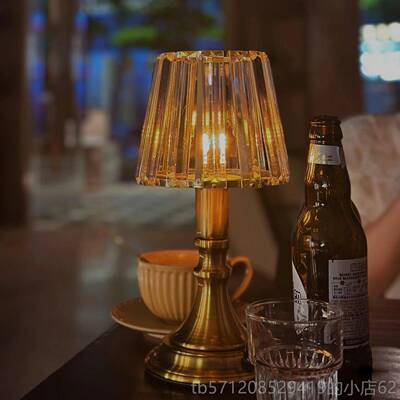 新款触摸调光开约关酒吧式充电台灯欧现餐代轻奢简水晶音乐吧桌面