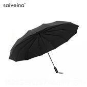 新款 黑色伞加固加雨耐用防风三折维伞超大折叠12 赛纳自动商务男士