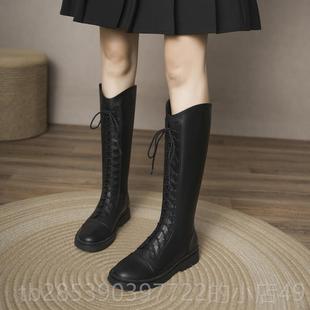 新款加童长靴2024秋冬筒季绒棉靴公主皮靴中大童女靴子马丁靴儿童