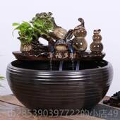 新款 景镇流盆水陶瓷鱼缸泉景观家德居鱼缸大龟缸碗莲花小喷金鱼盆