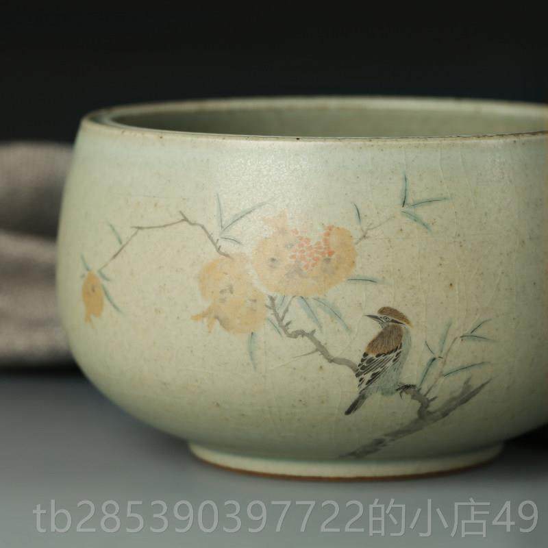 新款匠人洗手绘秋实图景仿大笔洗古瓷器摆件德镇陶瓷中式水盂文房,文具电教/文化用品/商务用品,笔洗,淘宝优惠券,粉丝福利购,淘宝优惠卷