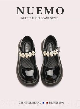 新款主NEMO法国风潮牌童鞋~白色女公童小皮鞋儿童软底鞋学生U演出