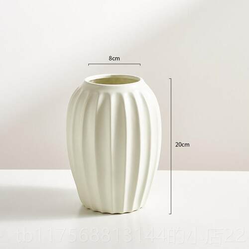 正品陶瓷花式瓶摆件厅插色鲜花高级感网红覆客古美白干 干燥花陶