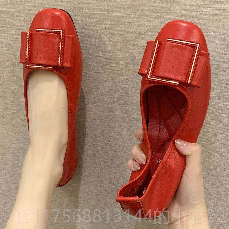 正品季新款舒适软底妈妈真大尺码女鞋皮440春一3平底圆头软皮单鞋,女鞋,浅口单鞋,淘宝优惠券,粉丝福利购,淘宝优惠卷