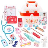 正品 女孩打针工具男孩仿真医药箱幼园家儿家听诊 儿童医生玩套具装