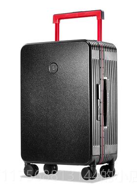 正品IHNE宽拉杆行李箱铝框男女2I4寸万向轮拉杆箱S旅行箱26密寸码