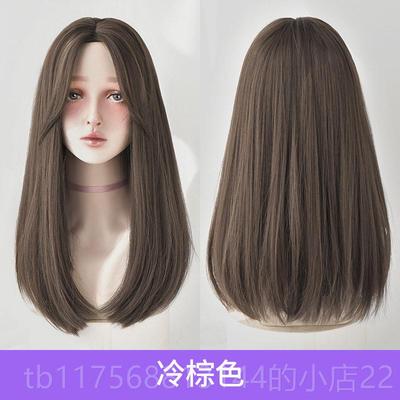 正品分假无发女长发自然全头套时式中长发长直发网红浏海气质中尚