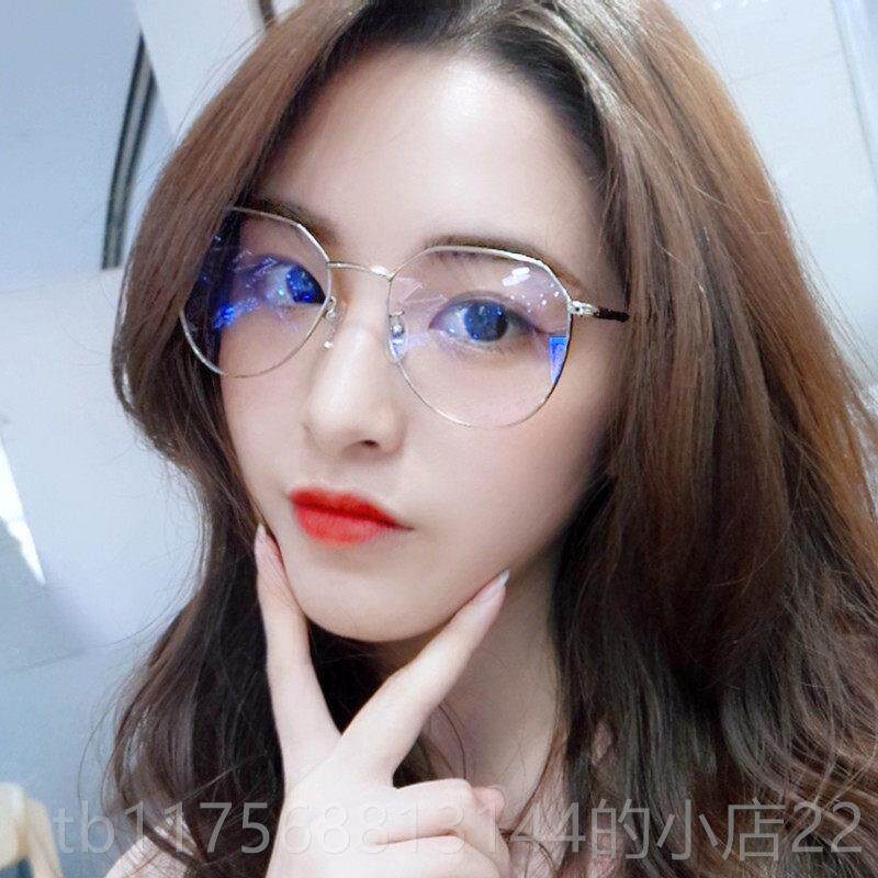正品防辐射眼镜女近视有度眼数网红款韩潮防蓝光电脑睛平光框眼镜