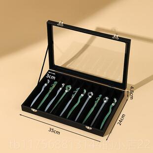 正品名宝鱼花梨头木纹防尘带盖子发簪收纳盒衩发饰珠头簪箱发簪子