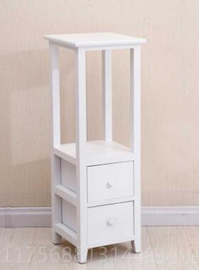 正品实木头柜超窄小型迷你欧床式轻奢简夹约白色卧室3c0m25缝床边