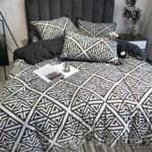 正品 全棉北欧风四件套睡竺天棉针提织花纯棉裸双人被套床上用品4