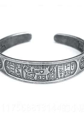 正品舐犬情书·阿埃努比斯狗纯银古壁画 画开 口手及镯子女友生日