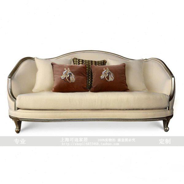 欧式实木布艺三人高档新古典单人沙发组合 厂家定制别墅客厅家具