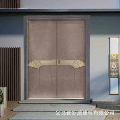 别墅设计中式复古别墅农村院子大门庭院门精致低碳钢进户门入户门