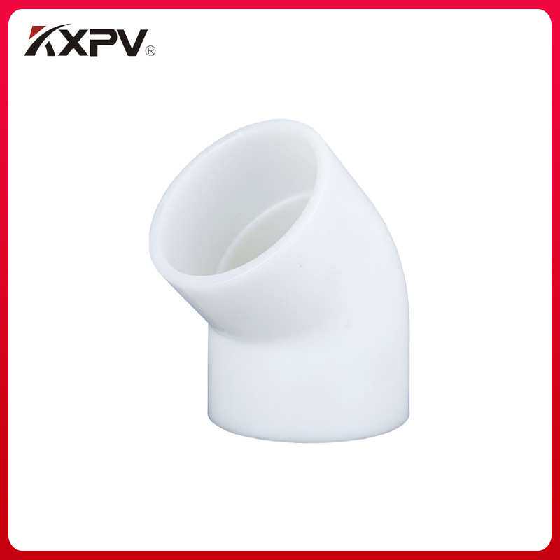 凯鑫FRPP塑料工业级排水管件 国标KXPV白色45°弯头厂家量大供应