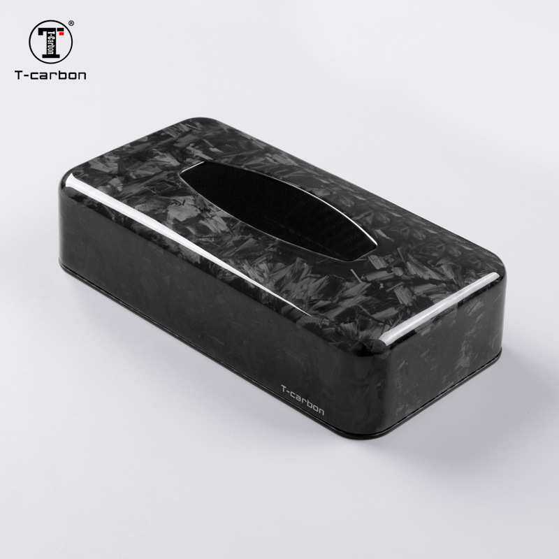 T-Carbon锻造碳纤维车载纸巾盒办公室家用碳纤维纸巾盒碳纤维装饰