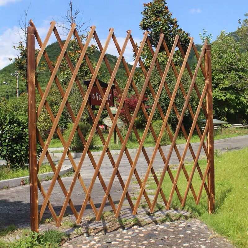 竹子围栏碳化防腐木插地栅栏户外庭院室外花园隔断围墙篱笆爬藤架