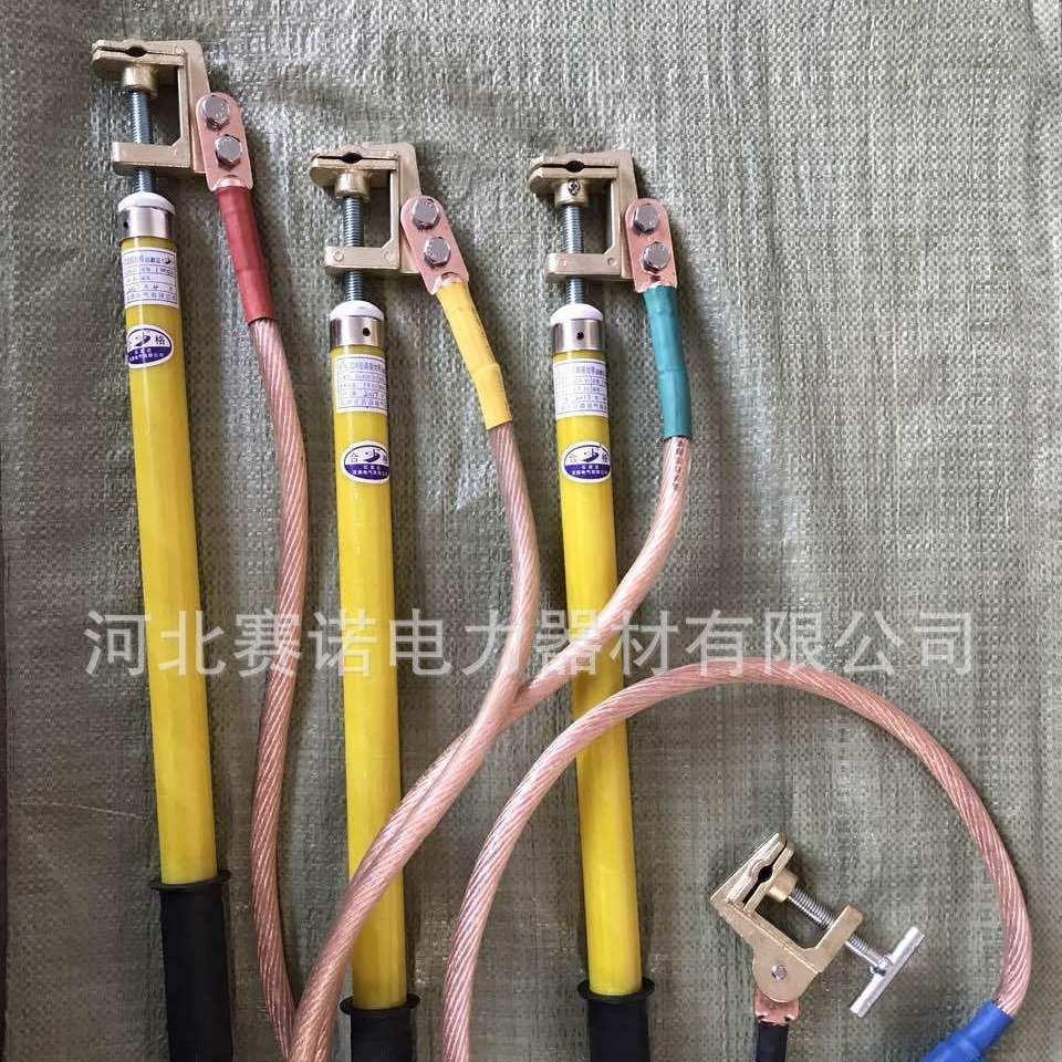全铜平口螺旋接地棒带线铜接地卡 铜接地线夹25mm2高压接地线殿力