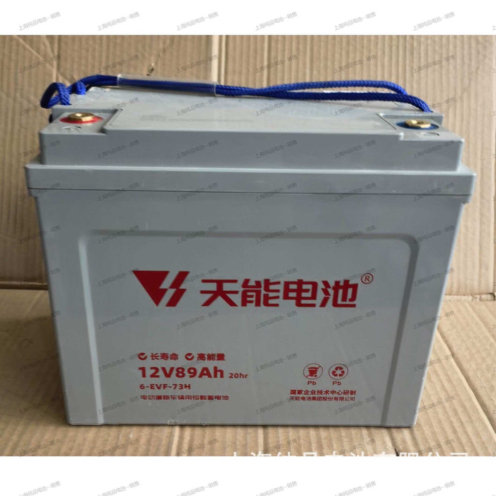 6-EVF-73H天能12V89Ah牵引动力铅酸电瓶搬运车登高车电动车蓄电池