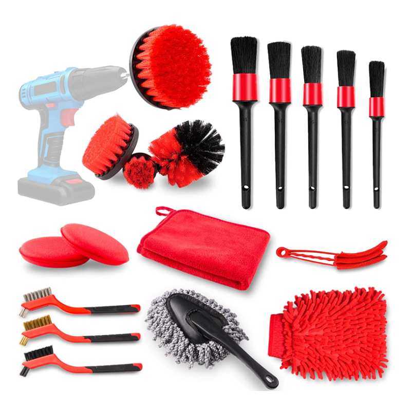 亚马逊热卖洗车细节刷18件套电钻刷清洁刷头轮胎清洁刷车内洗车刷,模玩/动漫/周边/娃圈三坑/桌游,模型制作工具/辅料耗材,淘宝优惠券,粉丝福利购,淘宝优惠卷