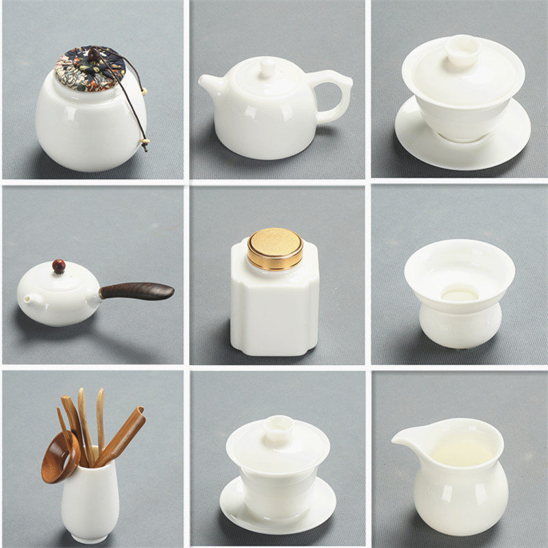 德化羊脂玉白瓷功夫茶具单茶壶盖碗茶杯茶洗茶道公道杯茶叶罐整套,餐饮具,功夫茶具,淘宝优惠券,粉丝福利购,淘宝优惠卷