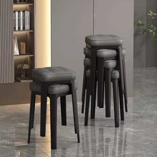 北欧风软包沙发凳子可叠放家用板凳客厅休闲餐厅商用等位防滑餐凳