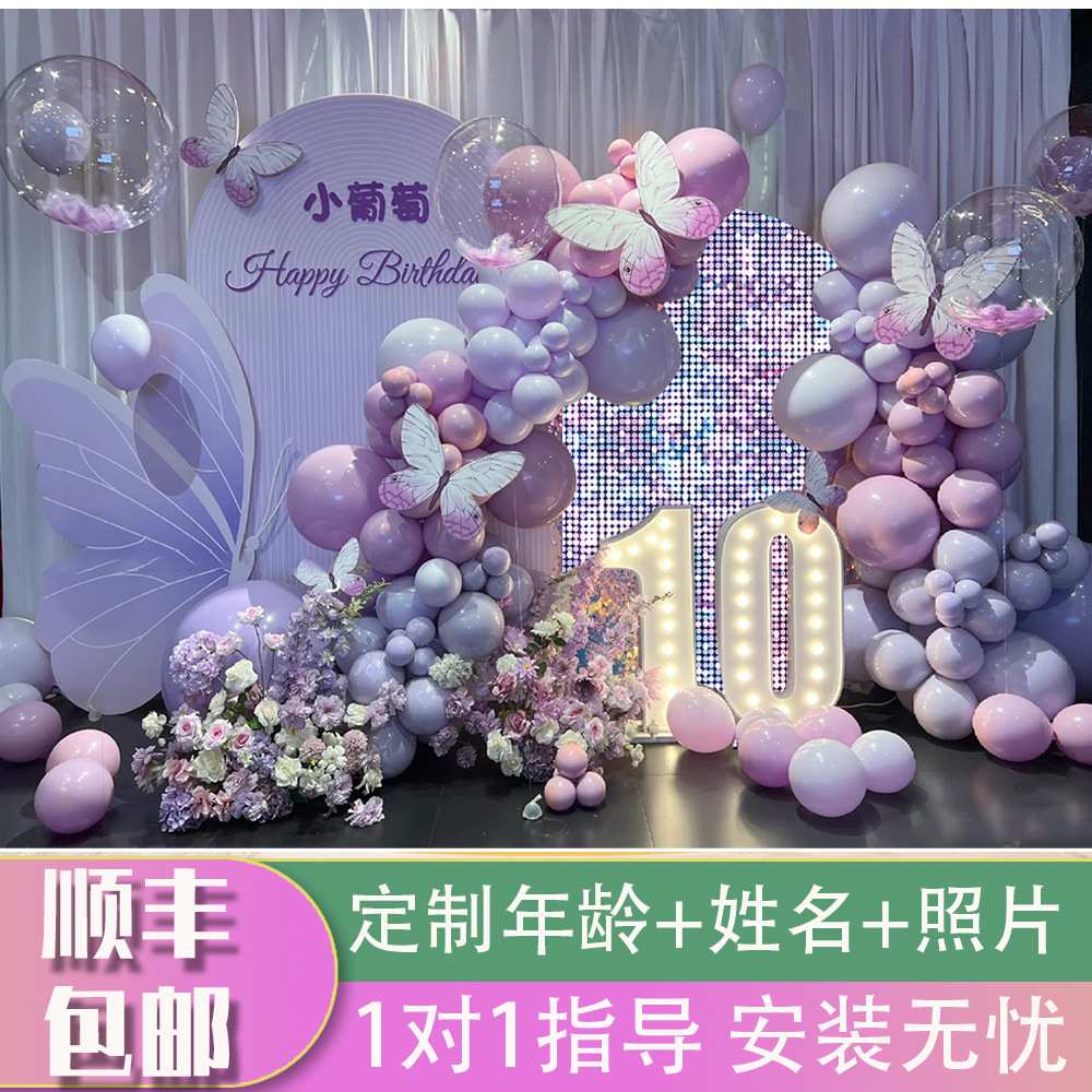 女孩成人礼男孩高级感豪华18岁女生表白生日布置场景背景kt板