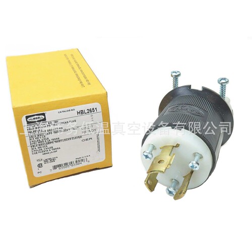 Hubbell HBL2651 Twist Lock Male Plug, 30Amp, 600VAC, 3-Wire