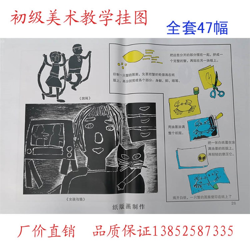 初级美术教学挂图 全套47幅 铜版纸 对开 教学仪器