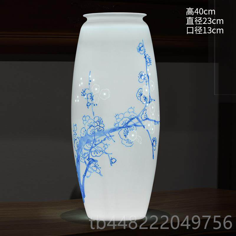 正品摆景德镇陶瓷花瓶绘半刀薄胎粉彩插花家居泥客厅博古架装手饰