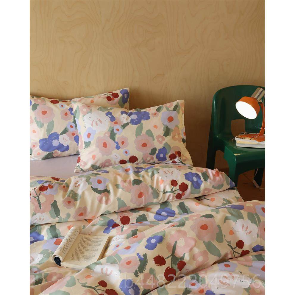 正品莫奈花 ins油画风全棉四套件简约花套朵园美式田园纯棉被三件,床上用品,床品套件/四件套/多件套,淘宝优惠券,粉丝福利购,淘宝优惠卷