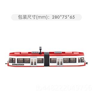 正品 siu有轨k电车895儿轨童仿真合金巴士模型男孩公交车玩具道摆1