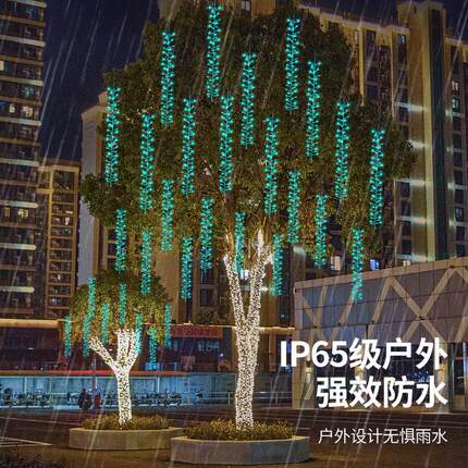 跑马流星雨led鞭炮灯流水瀑布蜈蚣灯园林装饰道路工程亮化藤条灯