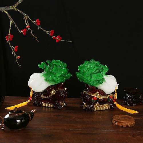 白菜工艺品居家办公室摆件电视柜创意装饰品树脂工艺品