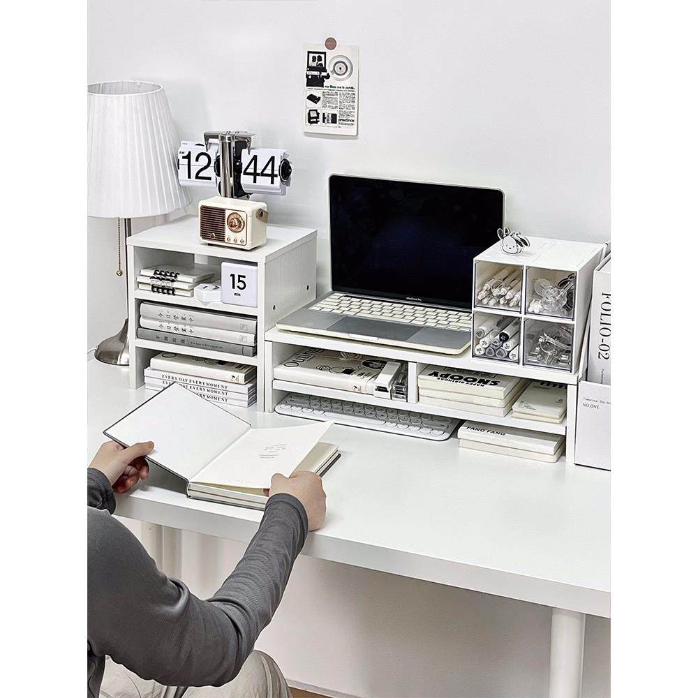 电脑增高架书桌笔记本置物架书立收纳盒学生宿舍电脑桌面改造马小