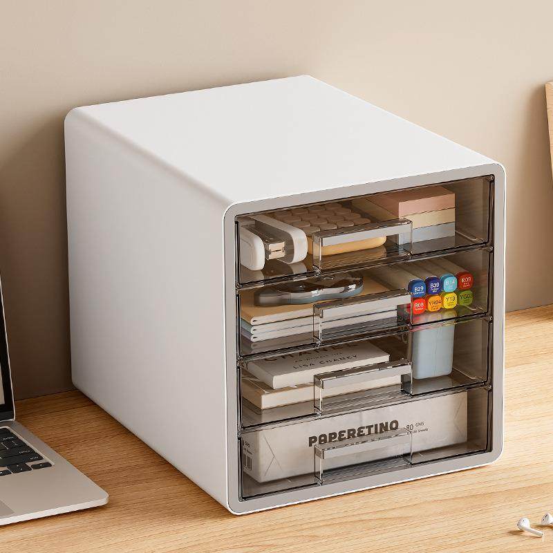 塑料桌面文件收纳柜透明可视大容量整理架学生文具多层收纳柜