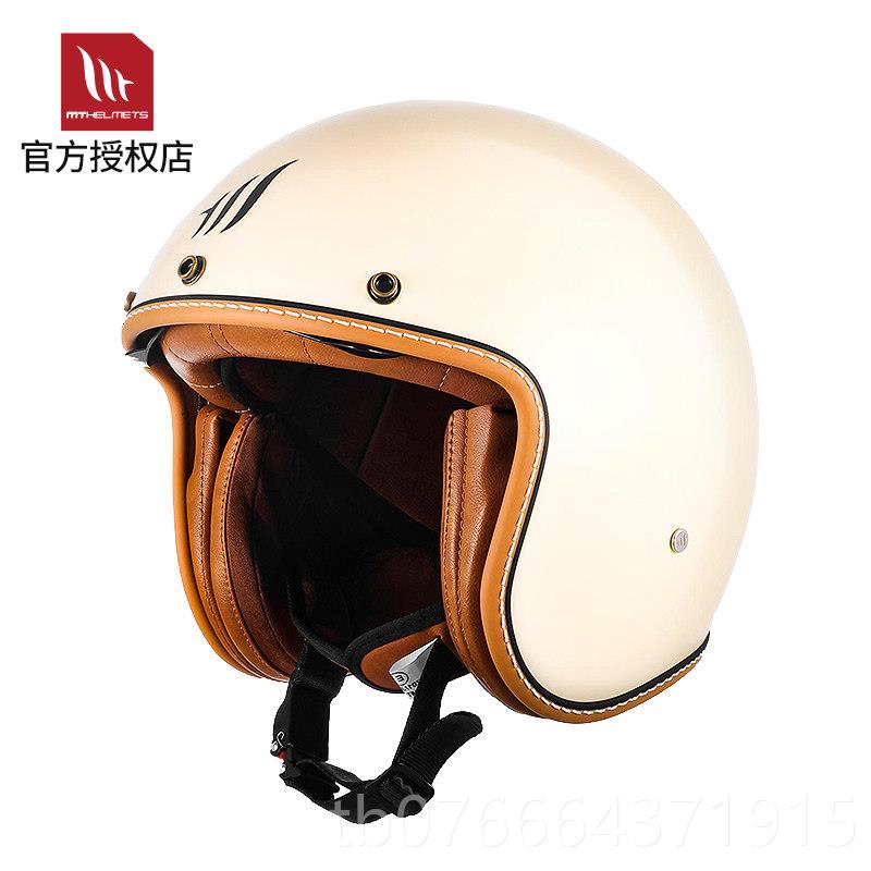 正品MT头盔摩车3复托古/半盔哈雷机车四夏季双镜4片电动车骑行安图片