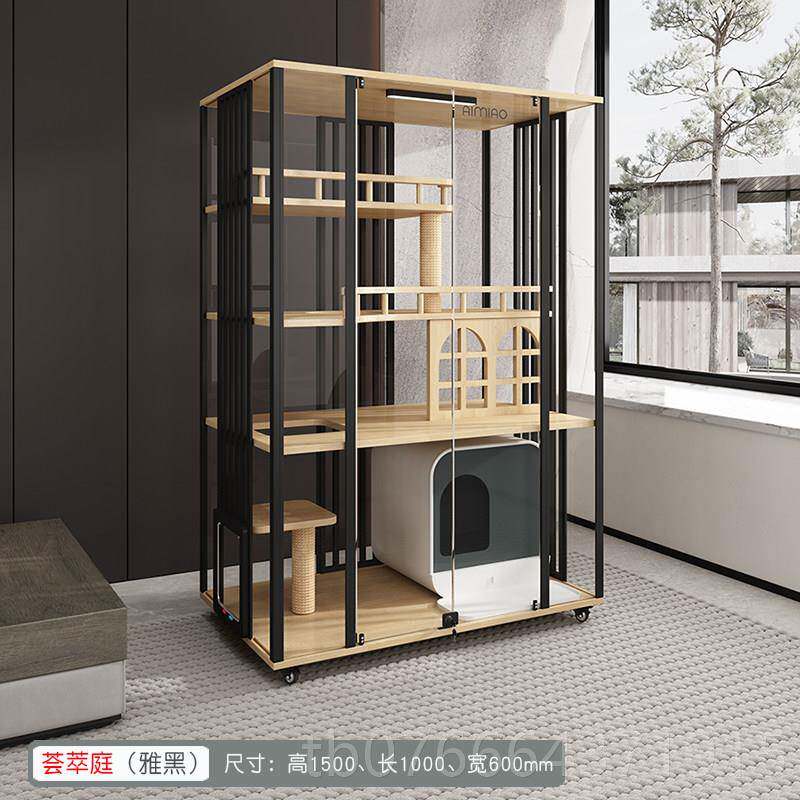 正品全景猫笼别猫柜猫可舍室墅内家用实木猫屋子猫咪超大空间房子
