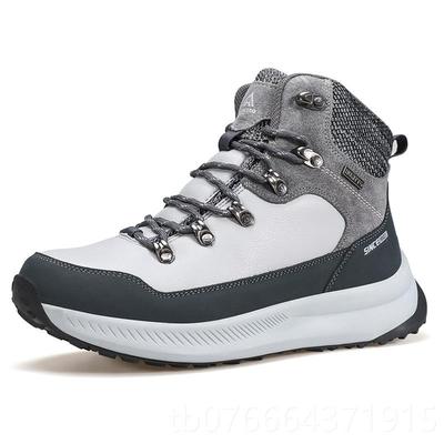 正品悍途季雪地靴男加绒加厚冬运真皮动防水防滑东北抗寒零下棉保