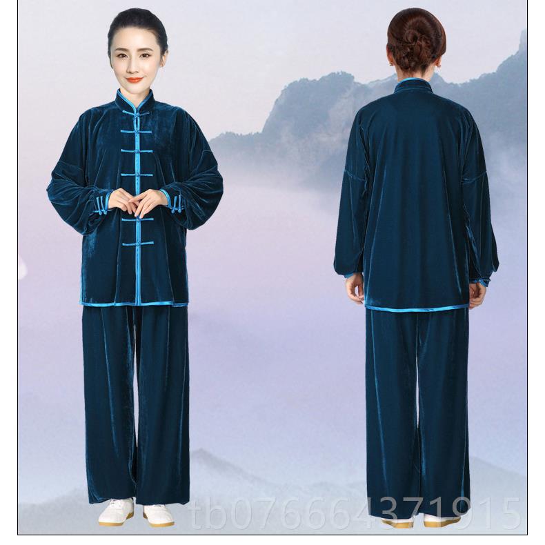 正品绒太服金丝厚绒不倒练功服女极加秋冬冬季男南韩绒中长款太极