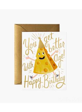 正品美国f进口生日卡片 Rile ape贺r 复古创意插画P卡 祝福女孩礼