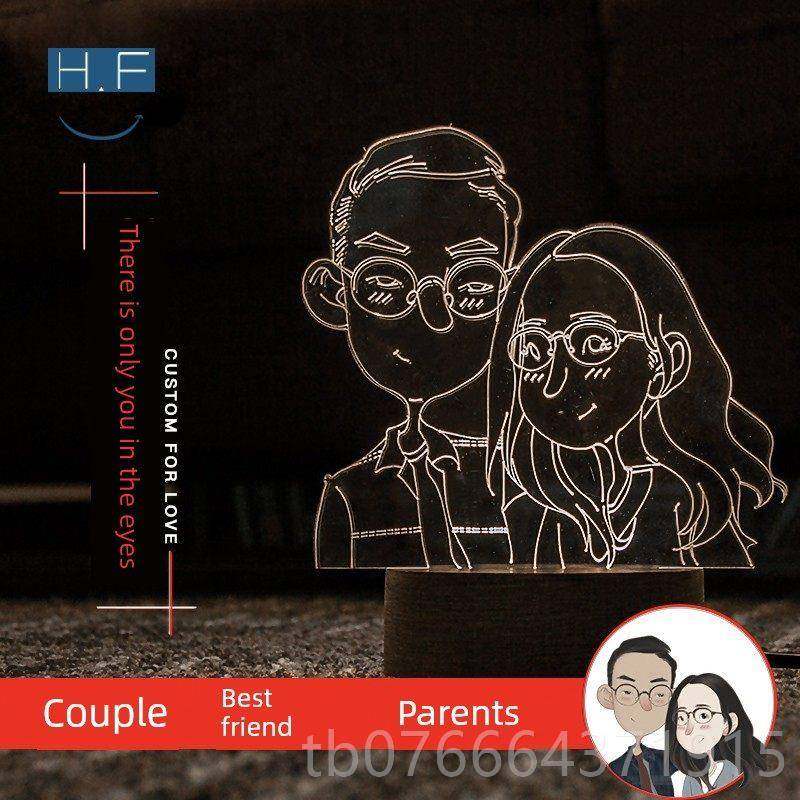 正品DIY物定制生日创意有意义的婚礼礼情侣礼物女朋和男朋台灯友