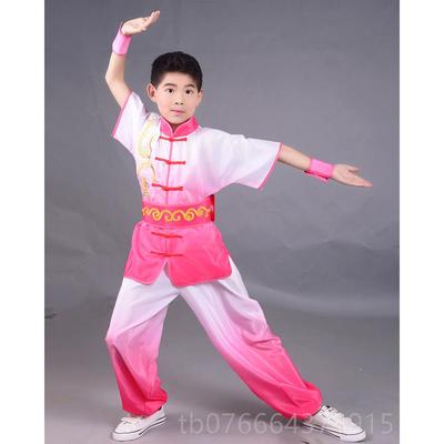 正品款渐变过渡新色武术演服儿童男女款刺绣龙武比赛服演出服术表