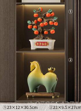 正品新式马上钱办公室中摆件客厅电有视柜酒柜面桌装饰品开业乔迁