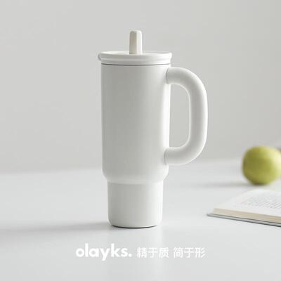 olayks欧莱克巨无霸保温杯316不锈钢大容量便携车载办公室吸管杯